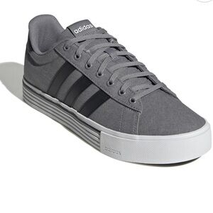 NWOT Adidas Men's Daily 4.0 Shoes Gray Sneakers with Black Stripes 12